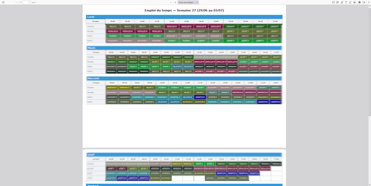 export pdf planning